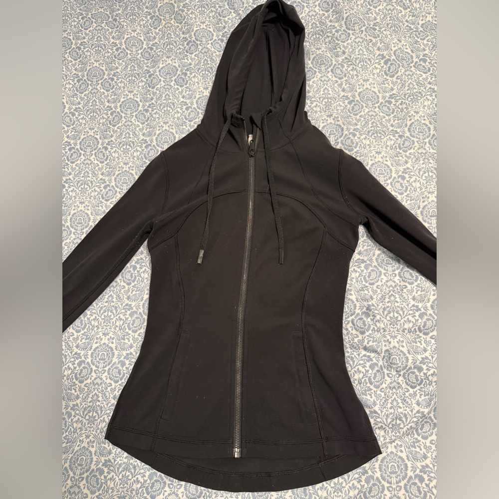 Black LuluLemon Hooded Zip-Up Define Jacket